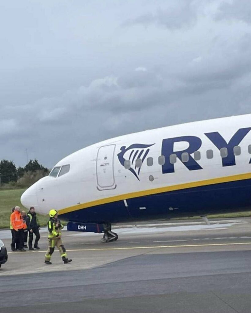 Ryanair Boeing 737-800 incident at Dublin, image from Twitter