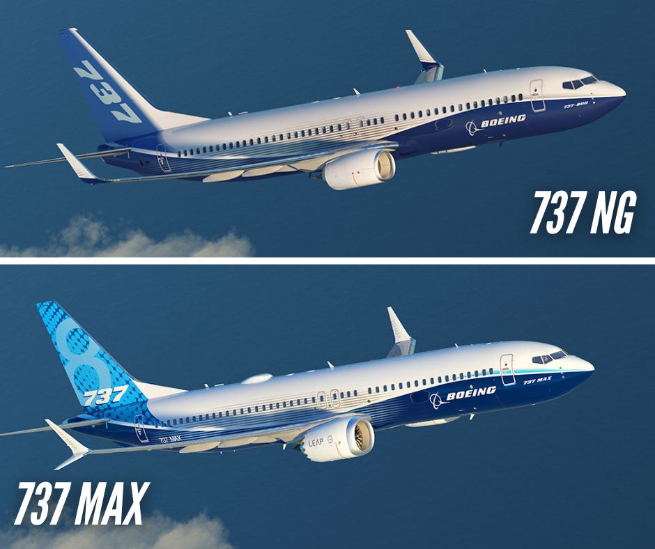 The differences between 737 MAX and 737 NG