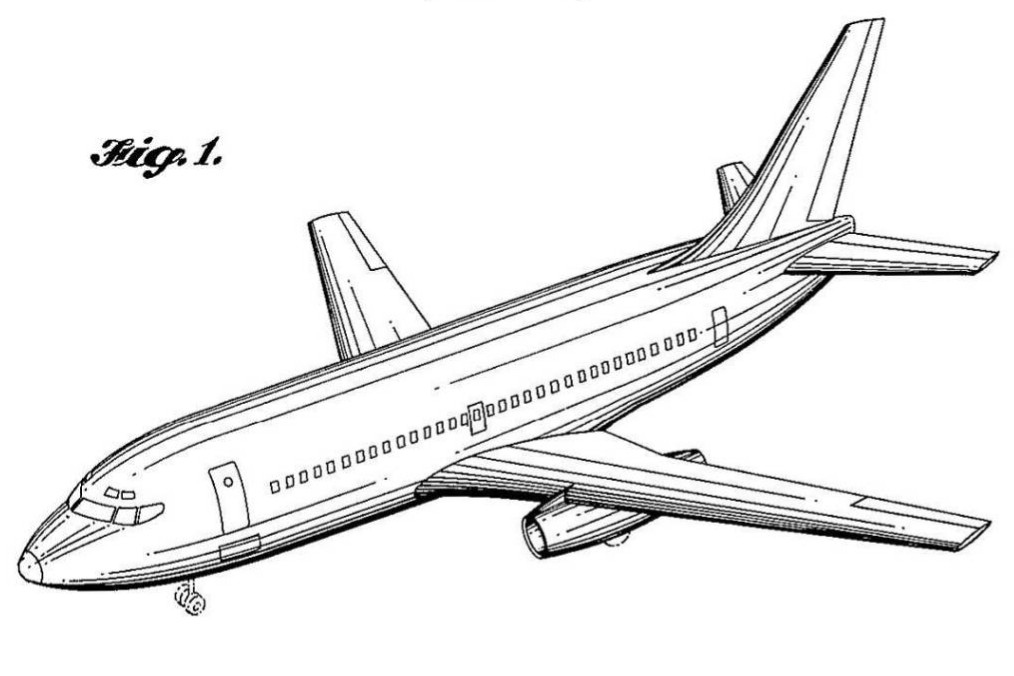 October 18, 1966, Jet aircraft patent, filed June 22, 1965, by John Steiner and Joe Sutter for Boeing